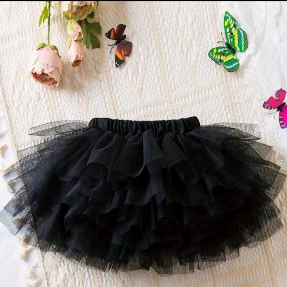 Black Tulle Layered Skirt